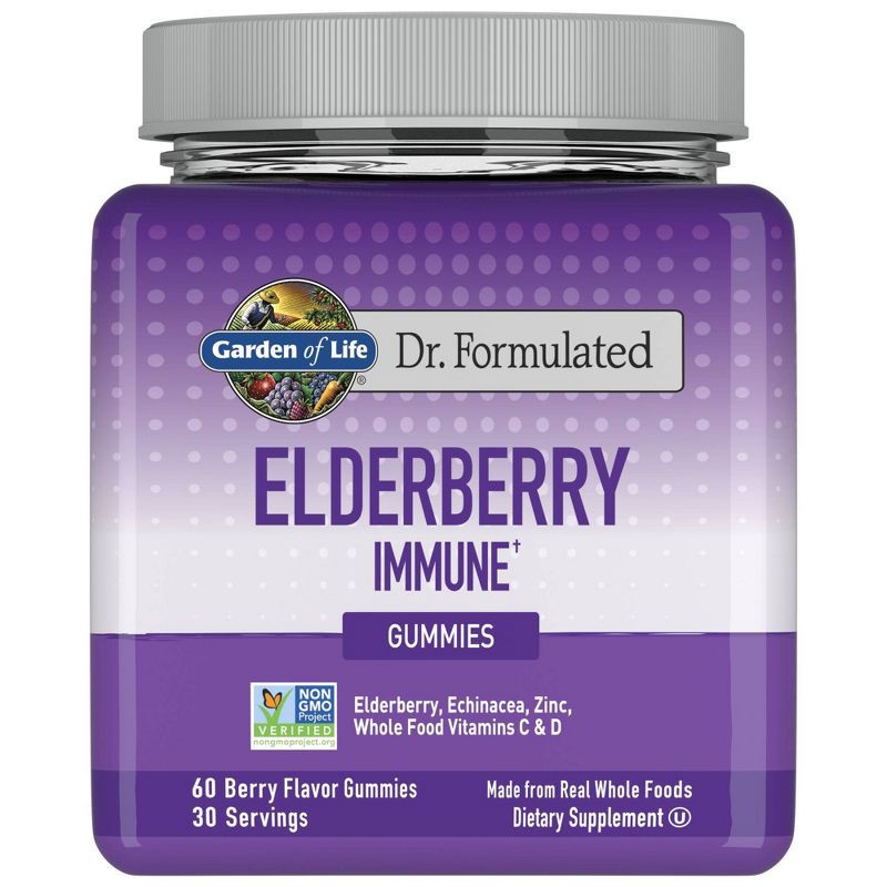 slide 1 of 10, Garden of Life Dr. Formulated Adult Elderberry Gummies - 60ct, 60 ct