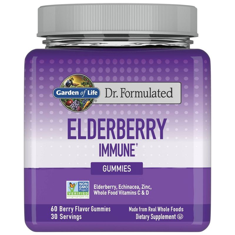 slide 1 of 11, Garden of Life Dr. Formulated Adult Elderberry Gummies - 60ct, 60 ct