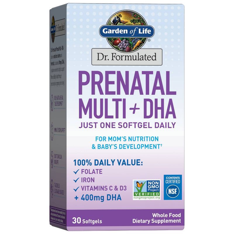 slide 2 of 6, Garden of Life Dr. Formulated Prenatal Multi + DHA Softgels - 30ct, 30 ct