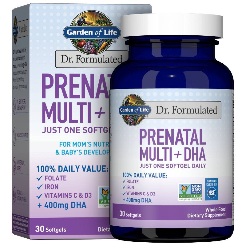 slide 1 of 6, Garden of Life Dr. Formulated Prenatal Multi + DHA Softgels - 30ct, 30 ct