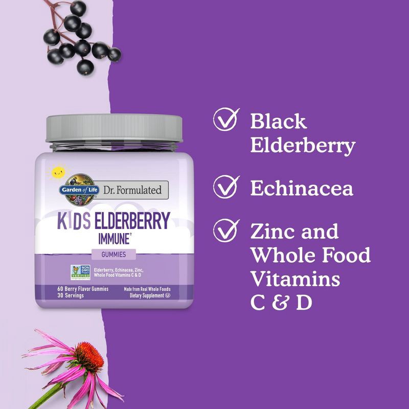 slide 5 of 9, Garden of Life Dr. Formulated Kids Elderberry Gummies - 60ct, 60 ct