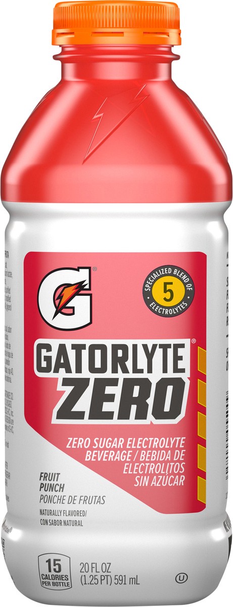 slide 4 of 10, Gatorlyte Zero Sugar Electrolyte Beverage Fruit Punch 20 Fl Oz, 20 fl oz