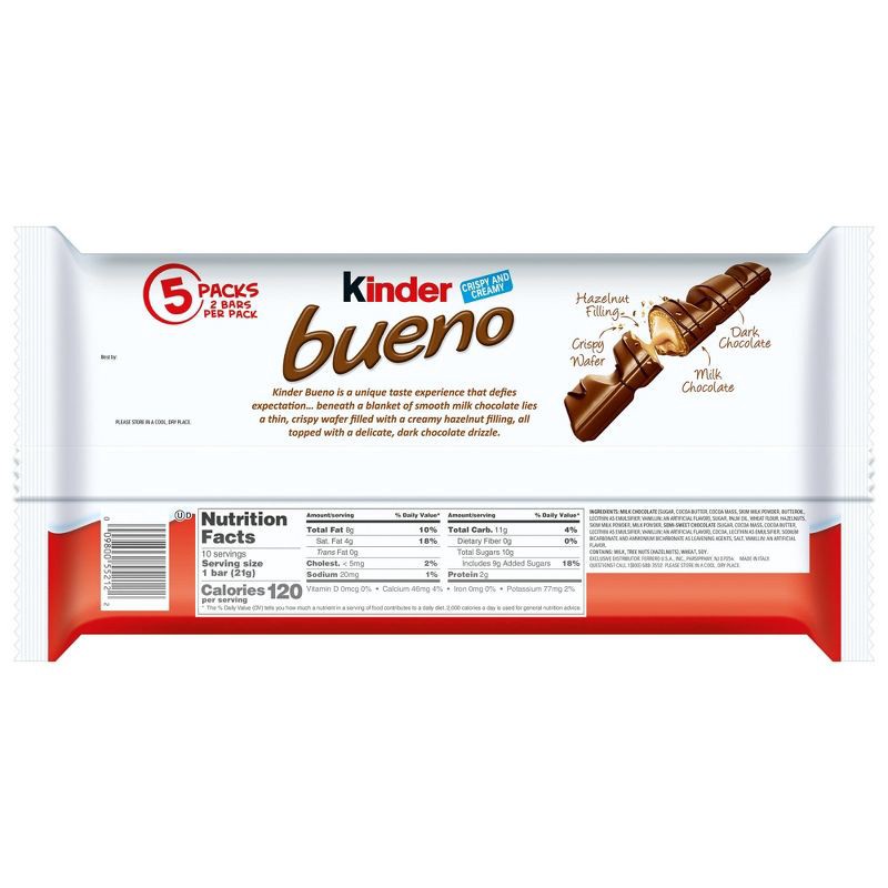 slide 2 of 7, Kinder Bueno Chocolate Candy Multipack - 7.5oz, 7.5 oz