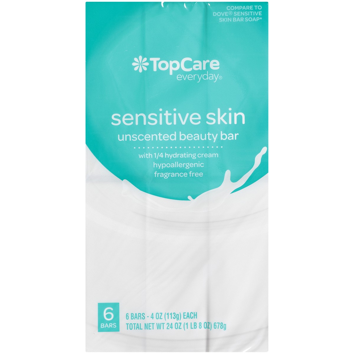 slide 7 of 14, TopCare Sensitive Skin Beauty Bar, Unscented, 24 oz