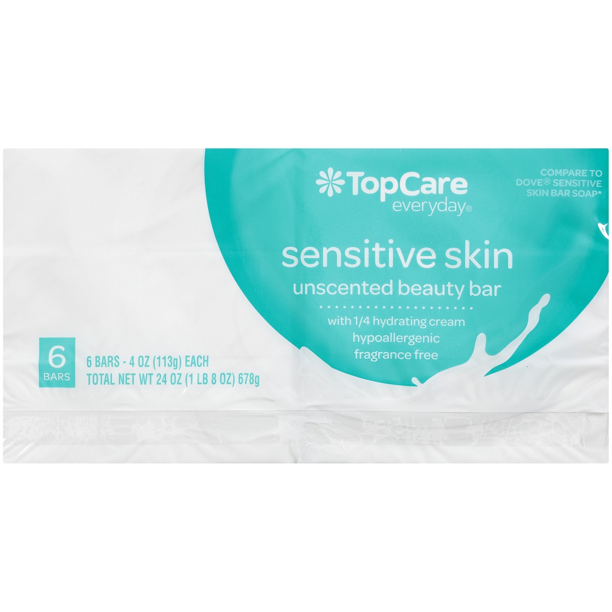 slide 12 of 14, TopCare Sensitive Skin Beauty Bar, Unscented, 24 oz