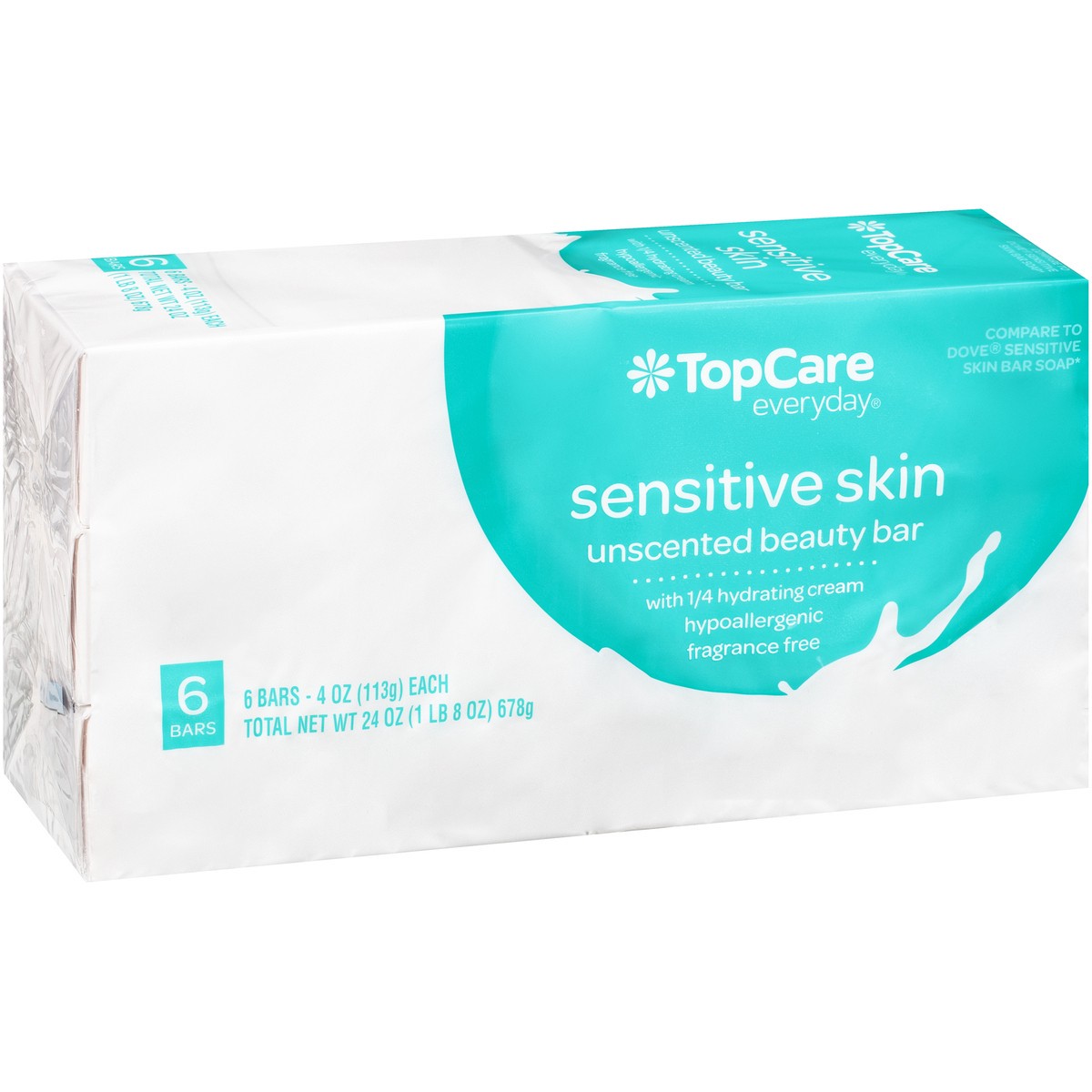 slide 5 of 14, TopCare Sensitive Skin Beauty Bar, Unscented, 24 oz