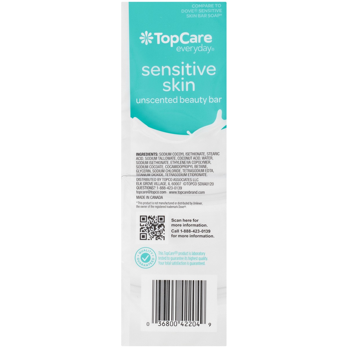 slide 14 of 14, TopCare Sensitive Skin Beauty Bar, Unscented, 24 oz