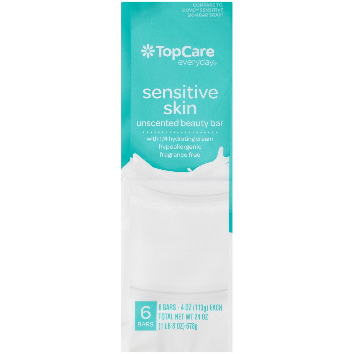 slide 8 of 14, TopCare Sensitive Skin Beauty Bar, Unscented, 24 oz