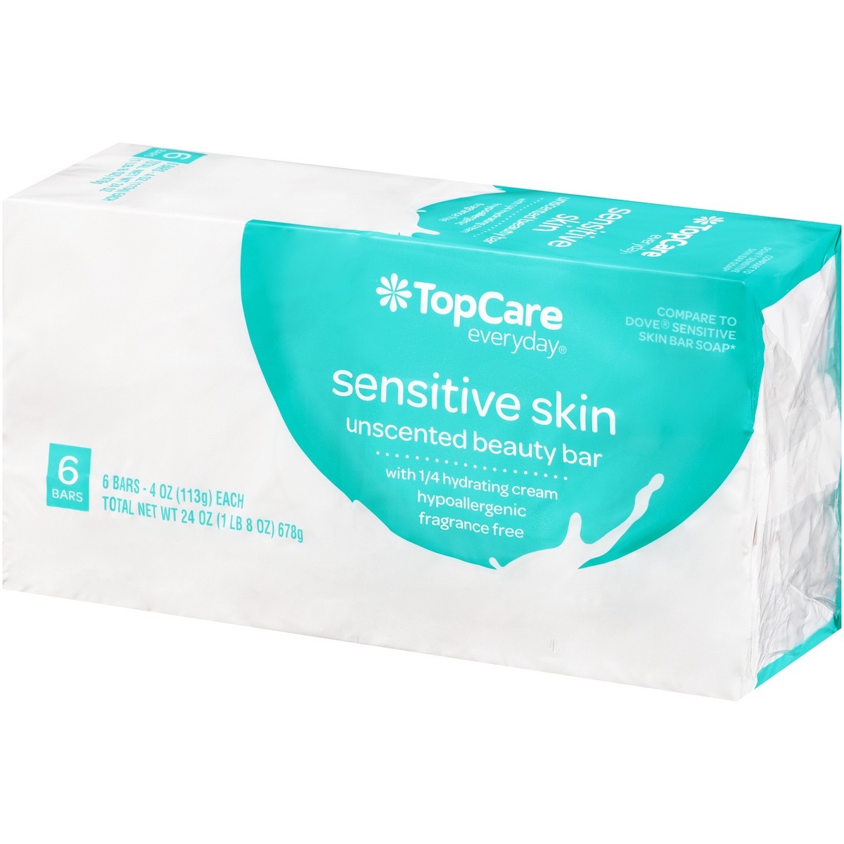 slide 10 of 14, TopCare Sensitive Skin Beauty Bar, Unscented, 24 oz