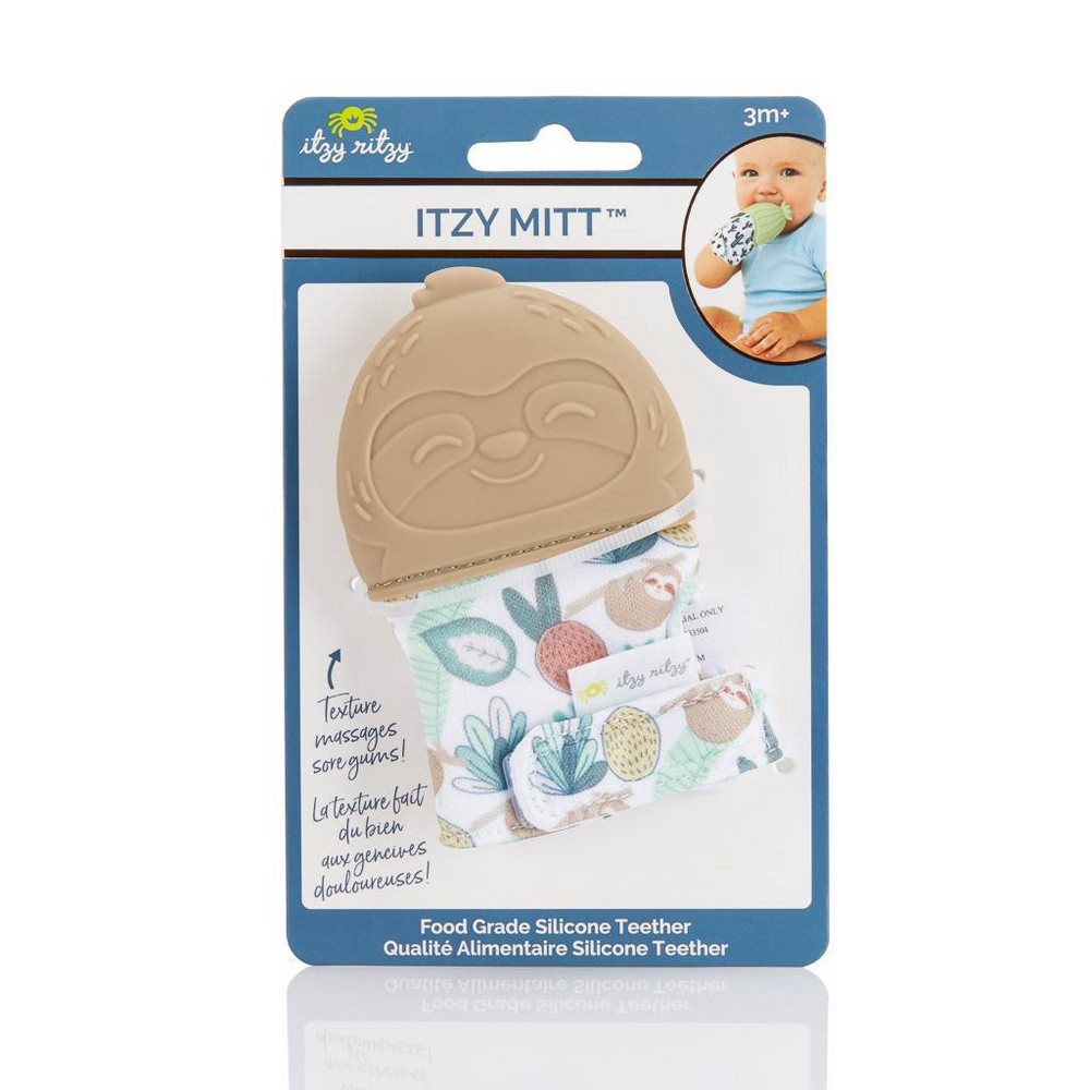 slide 2 of 3, Itzy Ritzy Teething Mitt - Gray, 1 ct