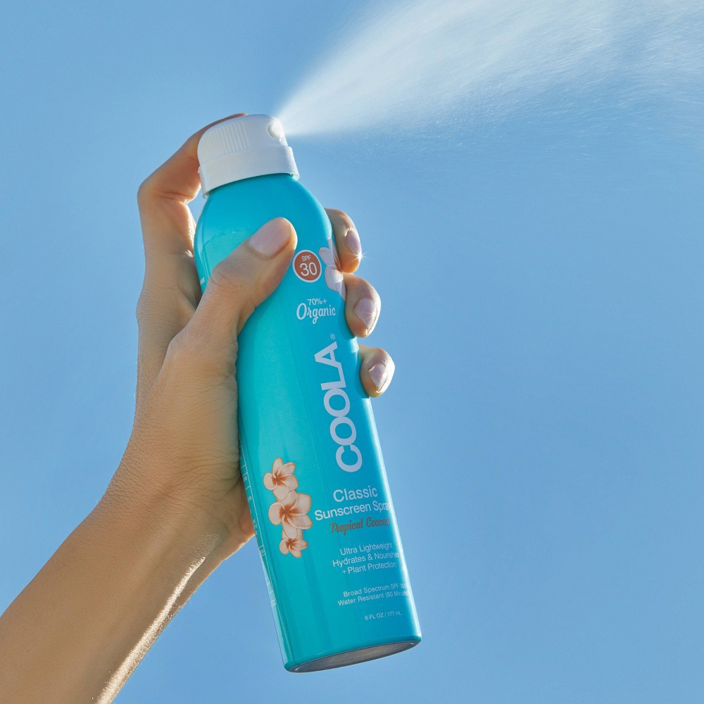 slide 3 of 3, Coola Organic Classic Body Sunscreen Spray - SPF 30 - Tropical Coconut - 6.0oz, 6 oz