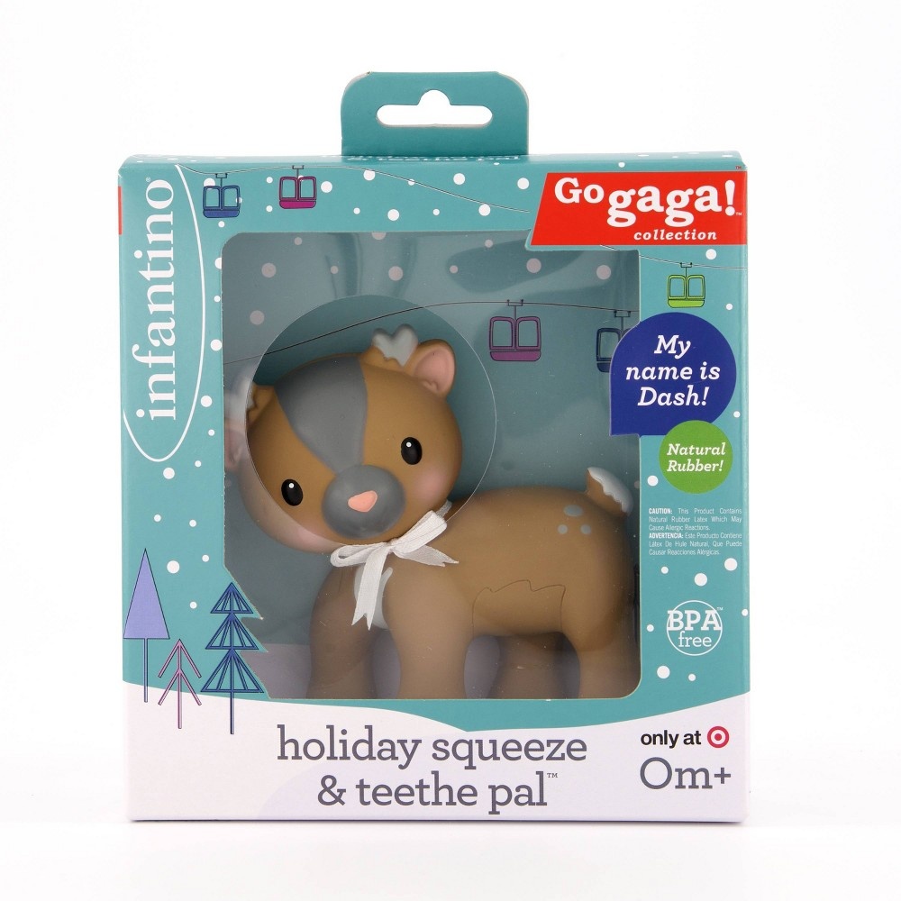 slide 6 of 6, Infantino Go gaga! Holiday Squeeze & Teethe Pal - Reindeer, 1 ct