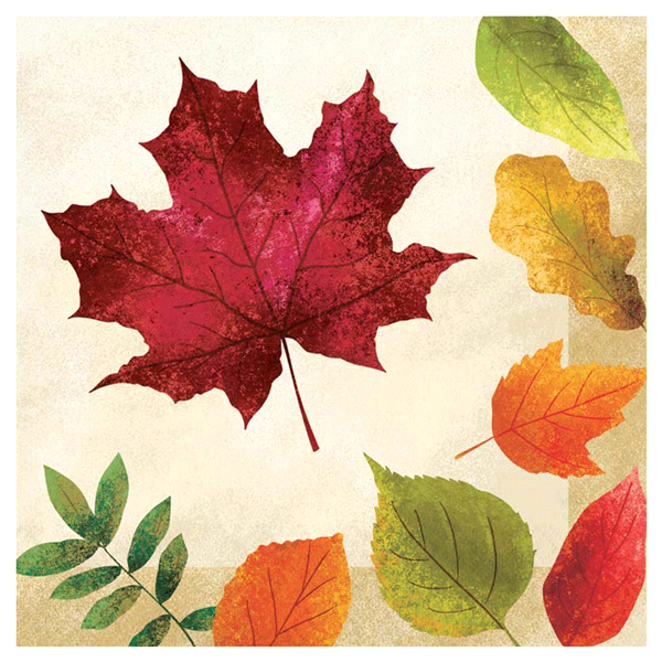 slide 1 of 1, Creative Converting Colorful Leaves Party Lunch Napkin, 16 ct