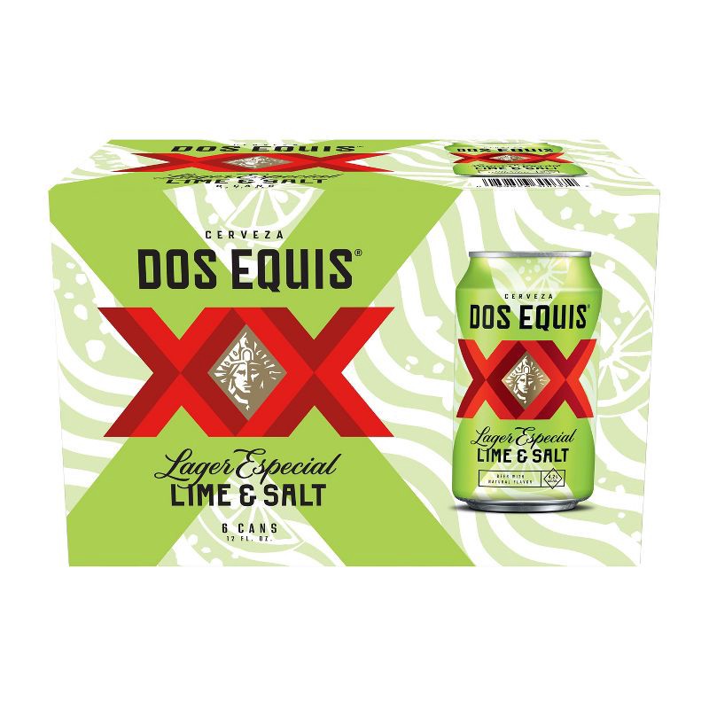 slide 9 of 10, Dos Equis Lime & Salt Lager Mexican Lager Beer - 6pk/12 fl oz Cans, 6 ct; 12 fl oz