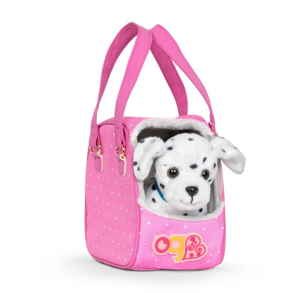 Our Generation Hop In Dog Carrier & Pet Plush Puppy Dalmatian for 18