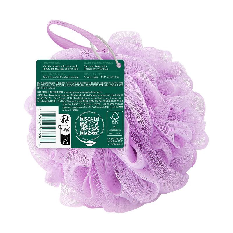 slide 5 of 5, EcoTools Delicate EcoPouf Loofah - Purple, 1 ct