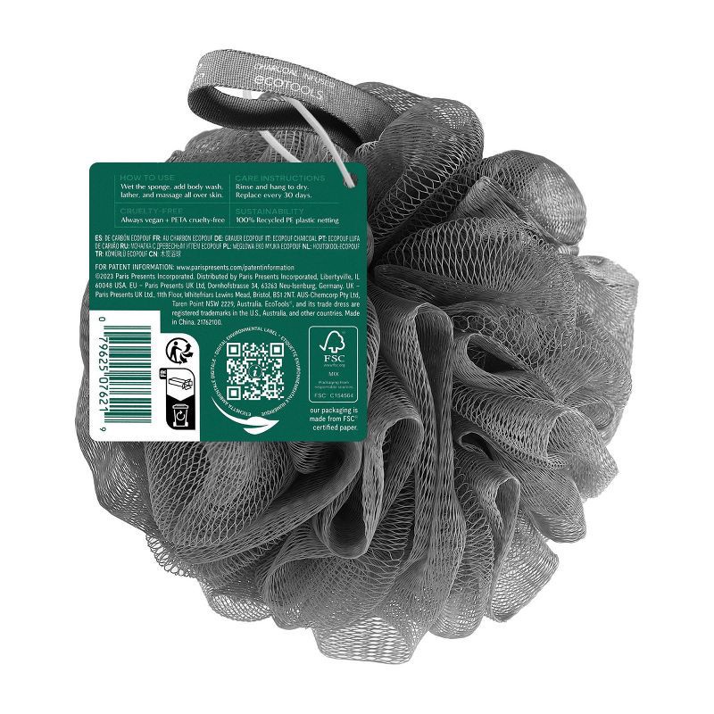 slide 7 of 7, EcoTools Charcoal EcoPouf Loofah, 1 ct