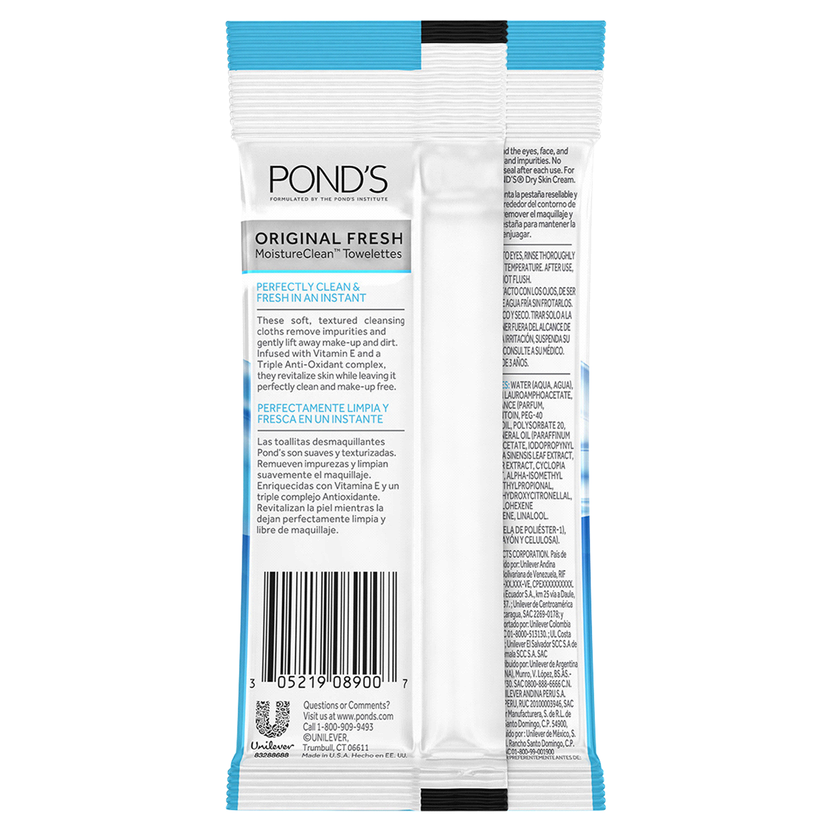 slide 2 of 2, Pond's Original Clean Wet Cleansing Towelettes, 5 ct