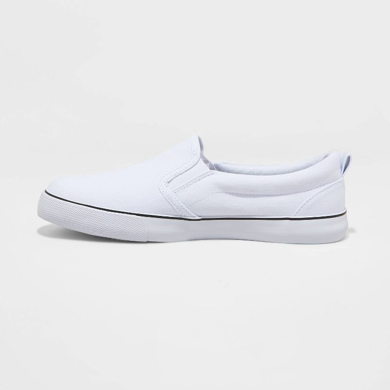slide 2 of 3, Women's Millie Twin Gore Slip-On Sneakers - A New Day™ White 10: Canvas Low Top, Medium Width, Padded Collar, Closed Round Toe, 1 ct