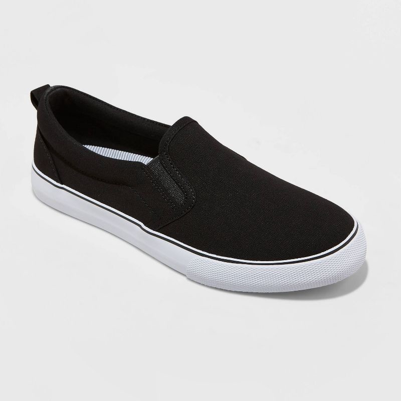 slide 1 of 3, Women's Millie Twin Gore Slip-On Sneakers - A New Day™ Black 6, 1 ct