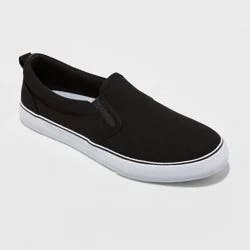 Women's Millie Twin Gore Slip-On Sneakers - A New Day™ Black 8: Canvas Low Top, Medium Width