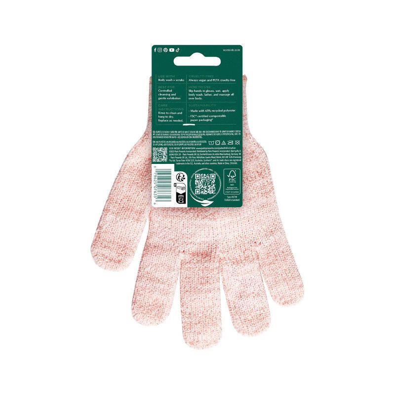 slide 5 of 5, EcoTools Exfoliating Bath + Shower Gloves - Pink, 1 ct