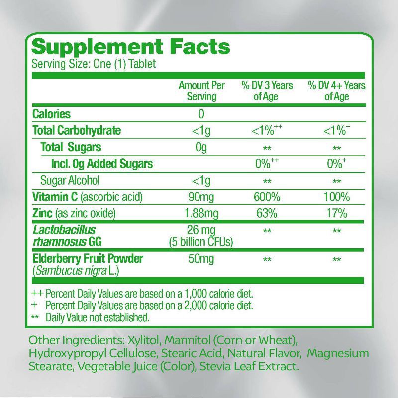 slide 3 of 8, Culturelle Kids Daily Immune Defense Probiotic + Elderberry, Vitamin C and Zinc Chewable for Oral Health - 30ct, 30 ct