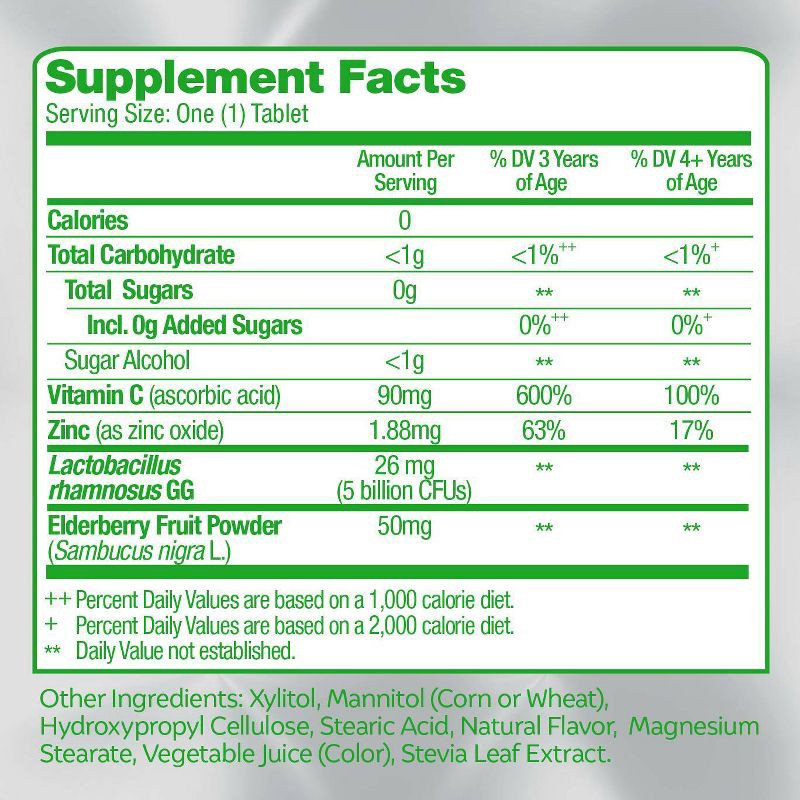 slide 3 of 15, Culturelle Kids Daily Immune Defense Probiotic + Elderberry, Vitamin C and Zinc Chewable for Oral Health - 30ct, 30 ct
