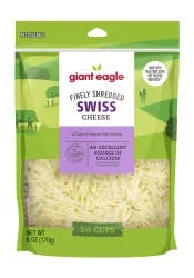 Giant Eagle Fancy Shredded Swiss Cheese - 6 oz