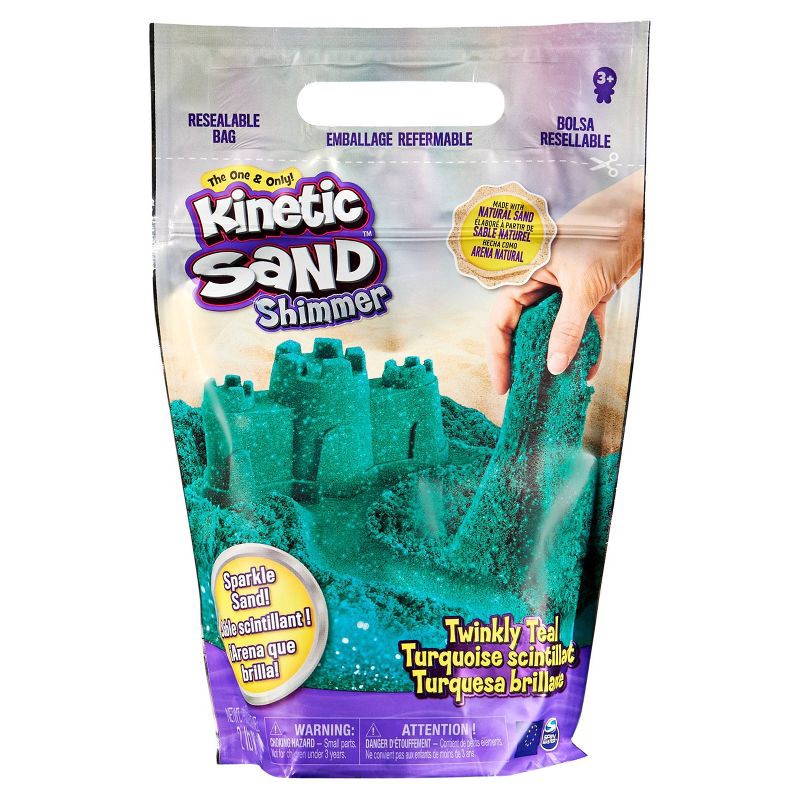 slide 1 of 5, Kinetic Sand 2lb Twinkly Teal Shimmer Sand, 2 lb