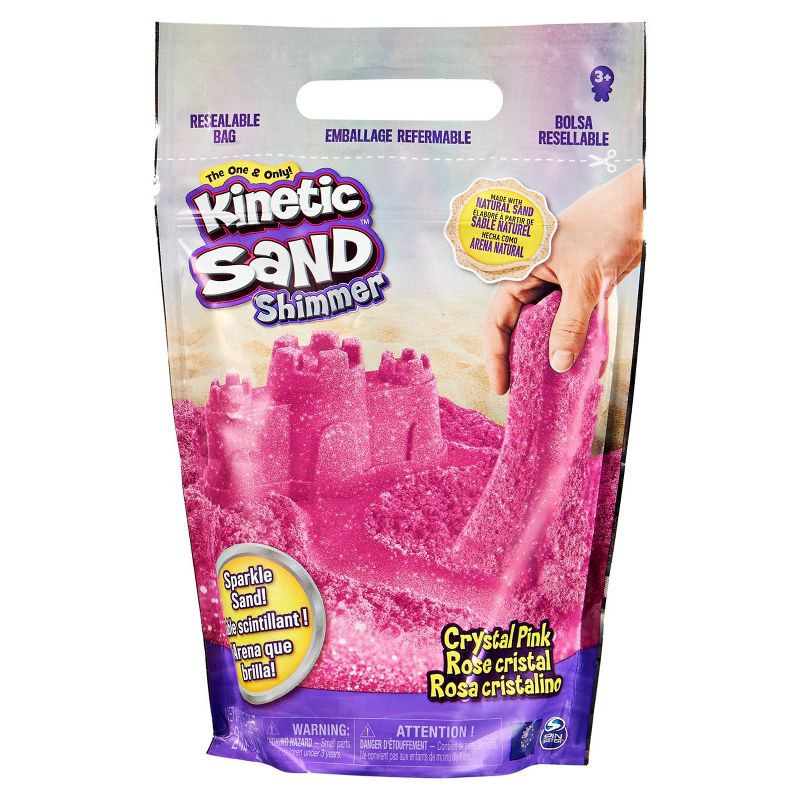 slide 1 of 5, Kinetic Sand Crystal Pink Shimmer Sand 2lb, 2 lb