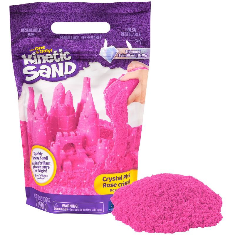 slide 1 of 7, Kinetic Sand Crystal Pink Shimmer Sand 2lb, 2 lb