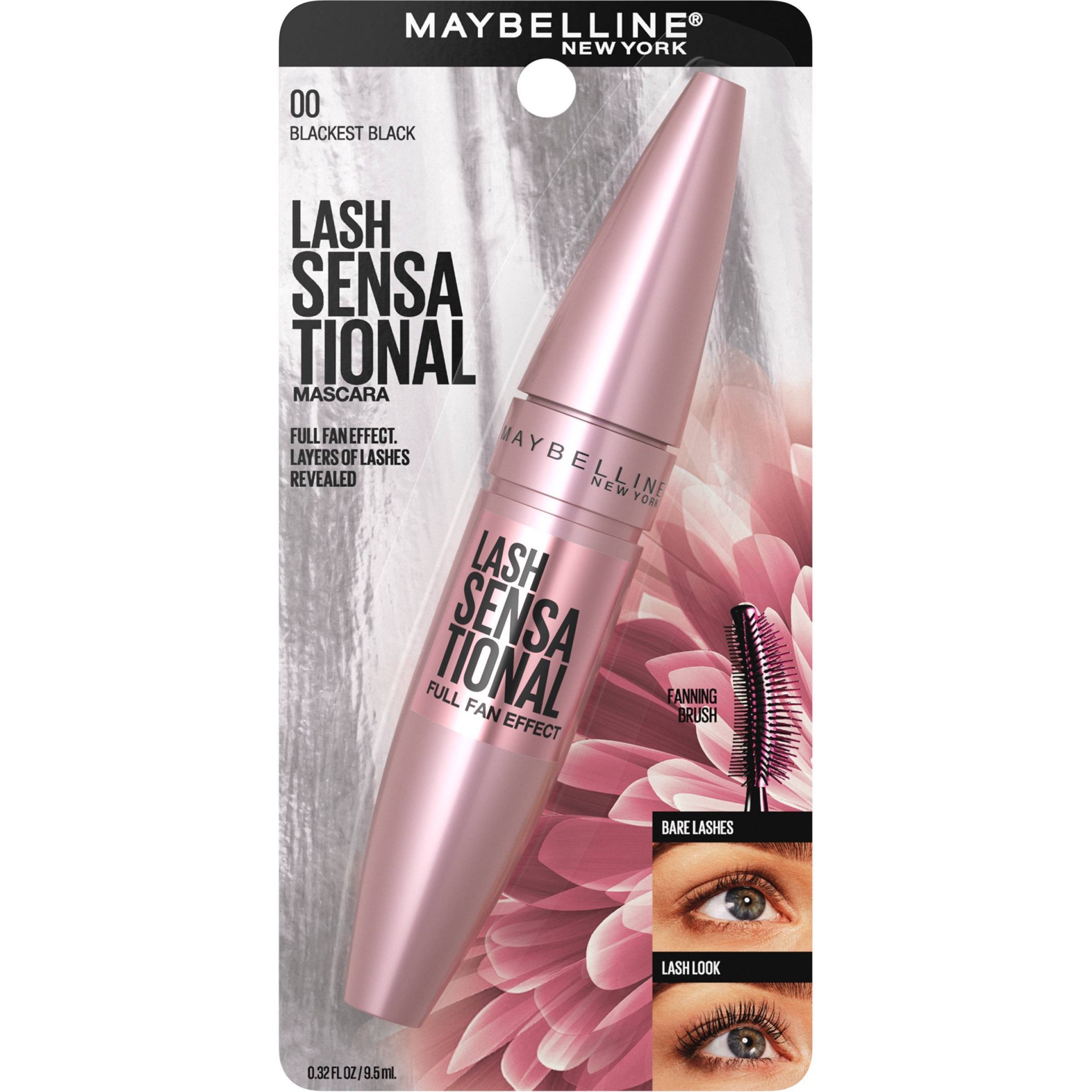 slide 1 of 6, Maybelline Lash Sensational Holiday Edition Washable Mascara Makeup - Blackest Black, 0.32 fl oz