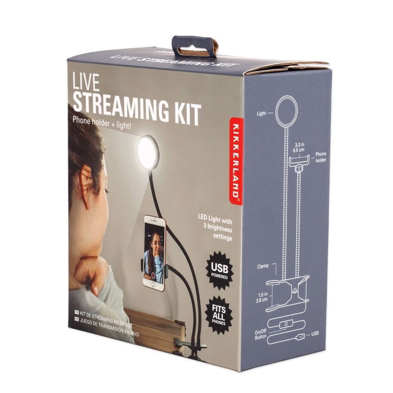 slide 4 of 5, Kikkerland Live Streaming Kit, 1 ct