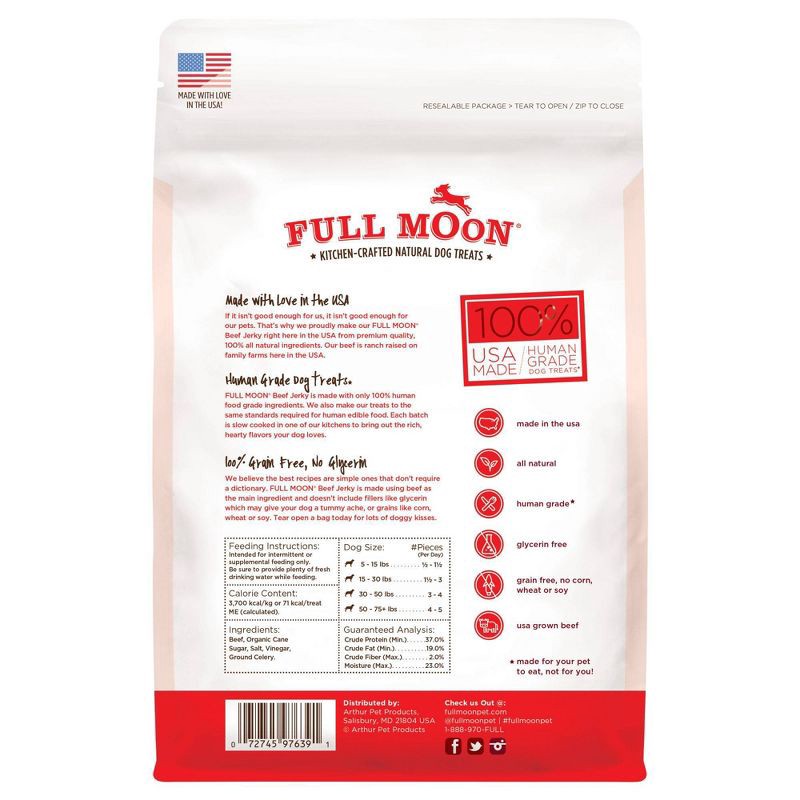 slide 4 of 4, Full Moon Beef Jerky Dry Dog Treats - 11oz, 11 oz