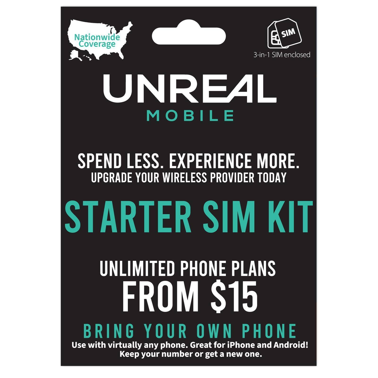 slide 1 of 3, Unreal SIM Kit Starter Kit- Black, 1 ct