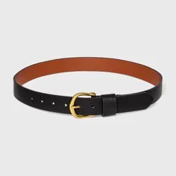 Women's Solid Horseshoe Belt - Universal Thread™ Black M: Adjustable Buckle Accessory