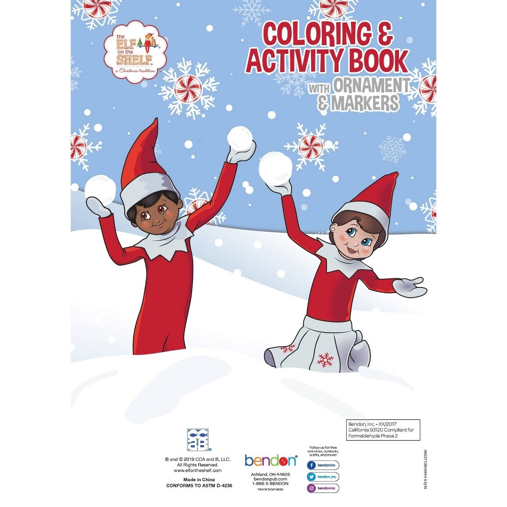 slide 2 of 3, Bendon Elf on the Shelf Coloring Book With Ornament, 1 ct