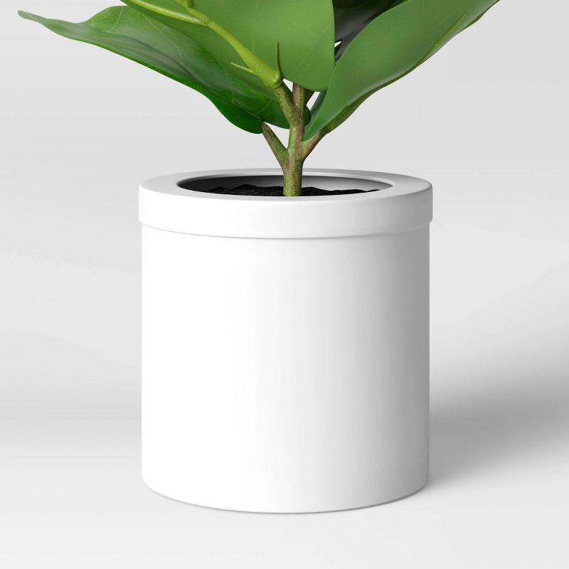 slide 4 of 4, 15" x 10" Artificial Fiddle Leaf Plant in Pot - Threshold™: Lush Greenery, Ceramic Base, 1 ct