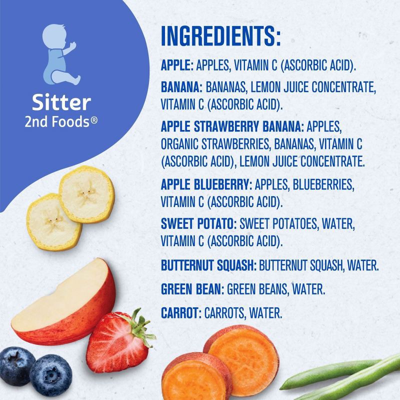 slide 8 of 8, Gerber Non-GMO Baby Food Stage 2 Fruit & Veggie Puree Tubs 16 Variety Pack - 128oz, 128 oz