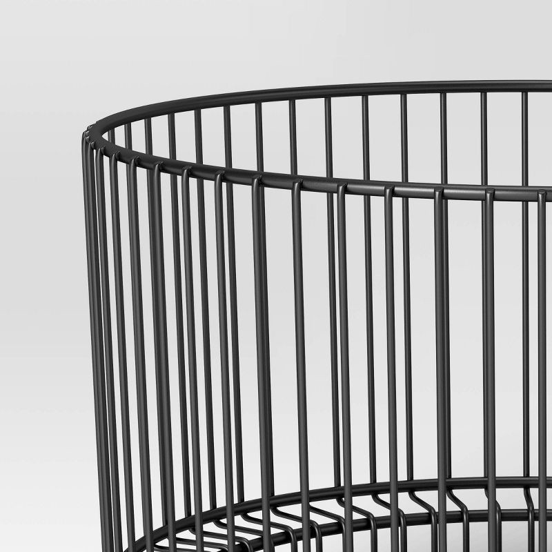 slide 3 of 3, 18" x 11" Metal Wire Basket with Black Finish - Threshold™: Modern Iron Storage, Round Shape, 1 ct