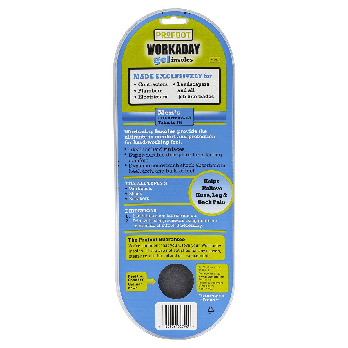 slide 2 of 2, PROFOOT Workaday Gel Insoles, 1 pair., 1 ct