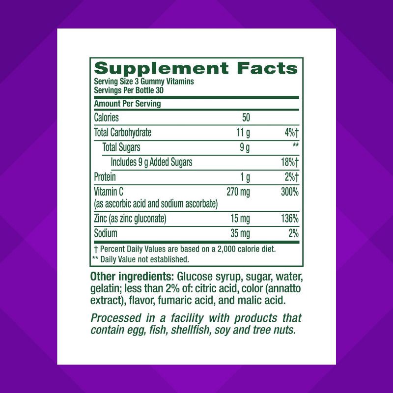 slide 5 of 10, Vitafusion Power Zinc Gummy Vitamin Immune Support - Strawberry Tangerine Flavored - 90ct, 90 ct