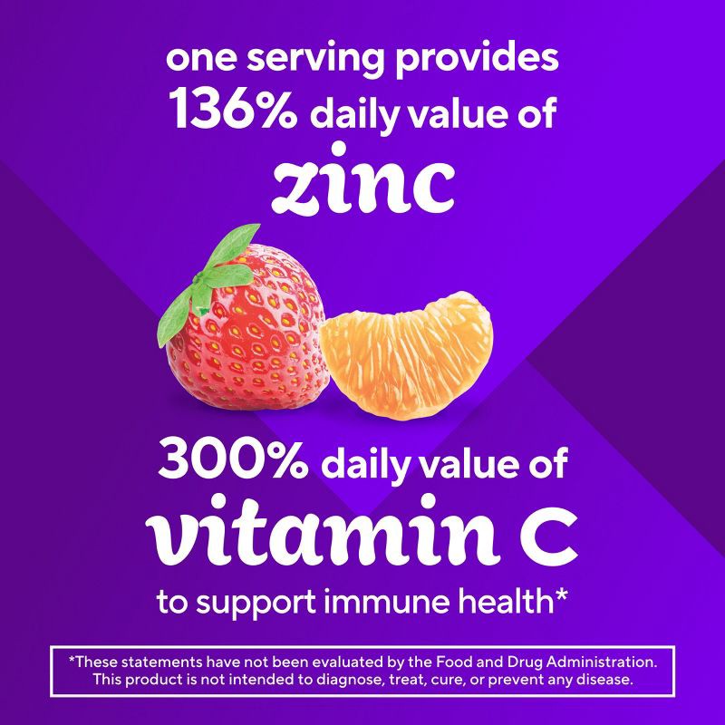 slide 6 of 10, Vitafusion Power Zinc Gummy Vitamin Immune Support - Strawberry Tangerine Flavored - 90ct, 90 ct