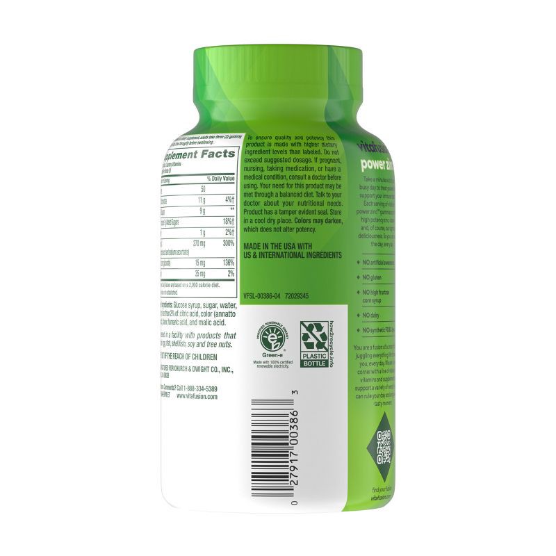 slide 10 of 10, Vitafusion Power Zinc Gummy Vitamin Immune Support - Strawberry Tangerine Flavored - 90ct, 90 ct