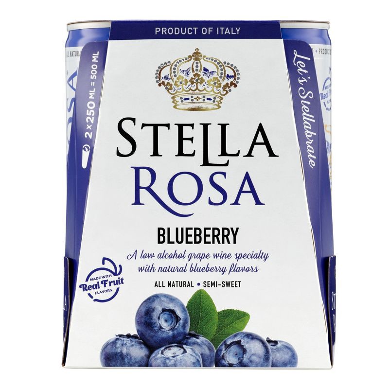 slide 1 of 11, Stella Rosa Blueberry Wine - 2pk/250ml Cans, 2 ct; 250 ml