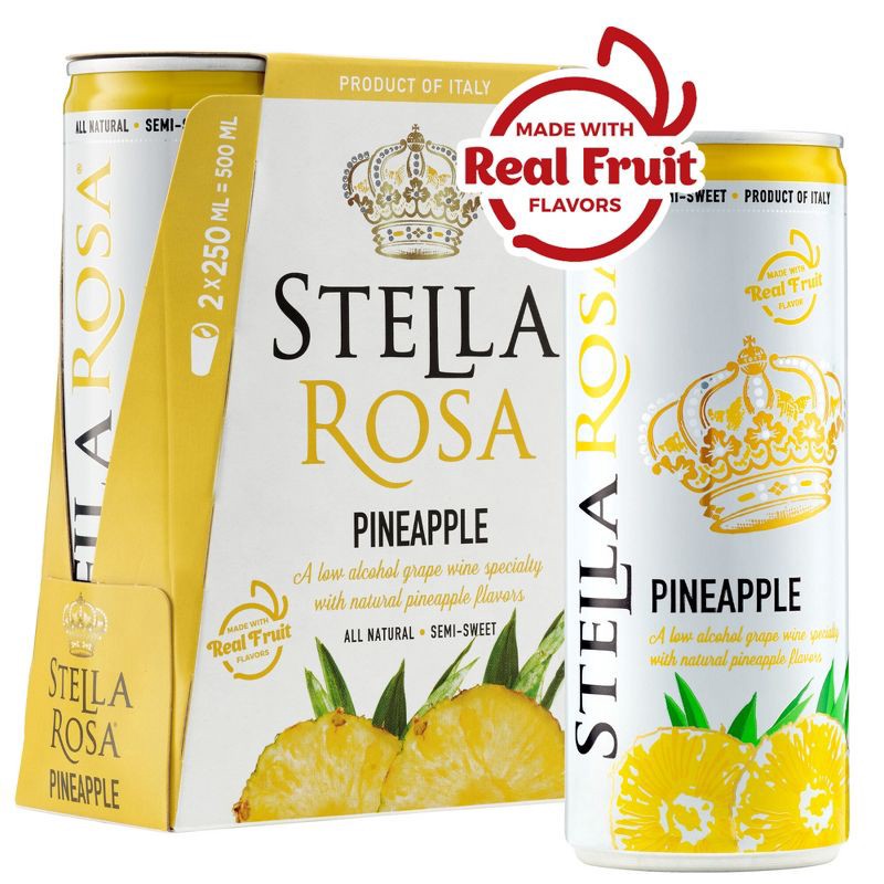 slide 3 of 8, Stella Rosa Pineapple Wine - 2pk/250ml Cans, 2 ct; 250 ml