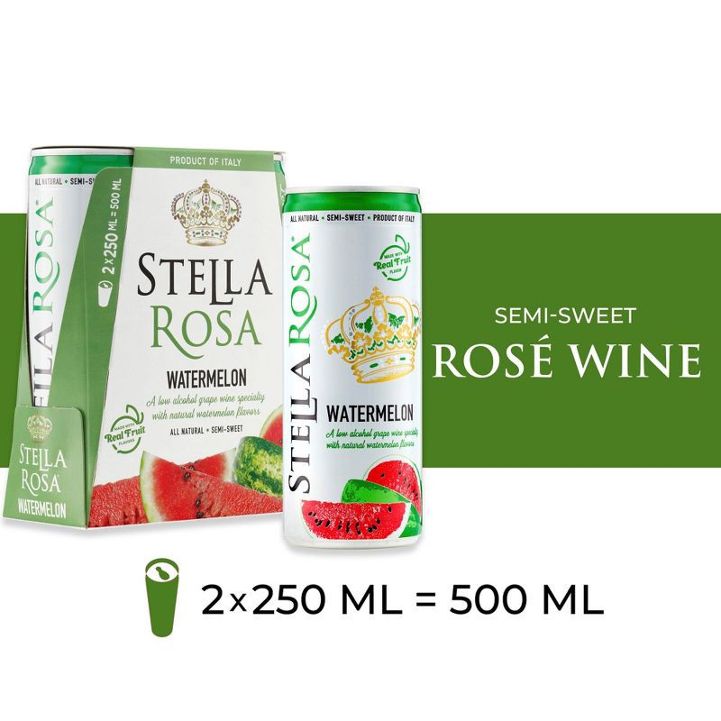 slide 2 of 11, Stella Rosa Watermelon Wine - 2pk/250ml Cans, 2 ct; 250 ml