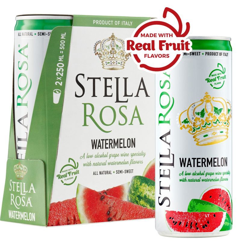 slide 3 of 11, Stella Rosa Watermelon Wine - 2pk/250ml Cans, 2 ct; 250 ml