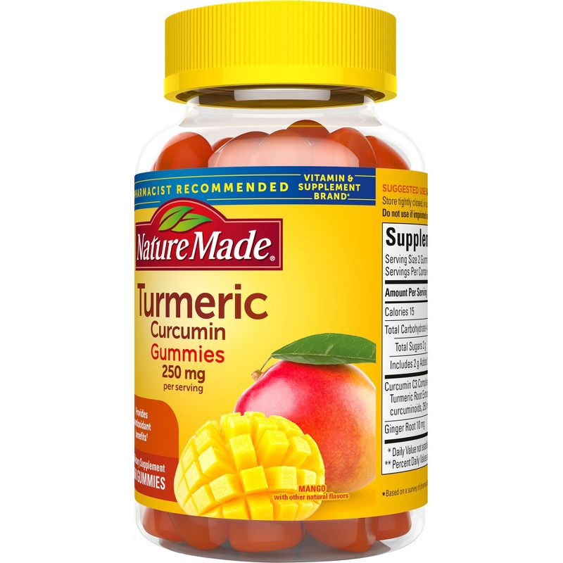slide 5 of 7, Nature Made Turmeric 250mg Gummies - 60ct, 250mg, 60 ct